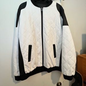 Zip up leather jacket